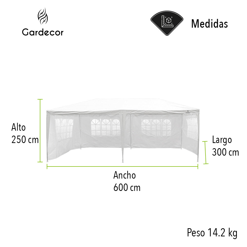 Carpa toldo con paredes 6x3 GARDECOR